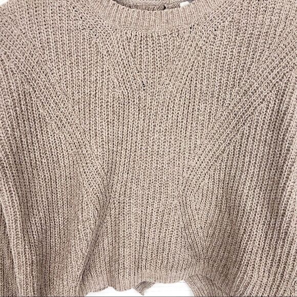 Hippie Rose Nutmeg Twisted Back Knitted Sweater Sz L - Picture 4 of 7